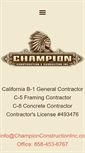 Mobile Screenshot of championconstructioninc.com
